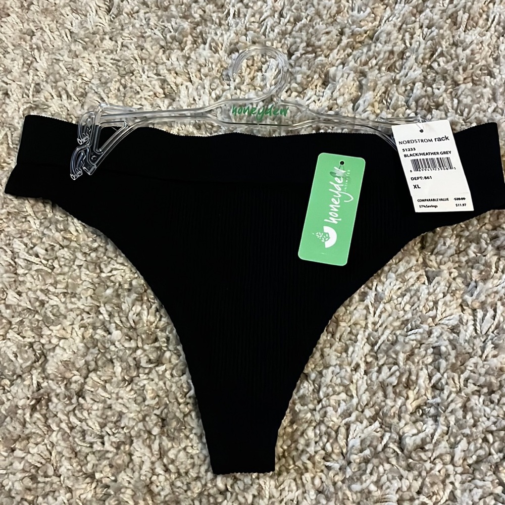 Ladies black thong underwear